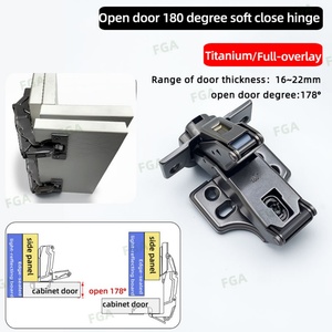 Bisagras de Acero Laminado en Frío de Alta Calidad con Cierre Suave de 180 Grados, Herrajes Modernos para Muebles de Cocina, Dormitorio, Sala de Estar y Hogar - Product Image 3