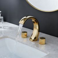 Robinet de lavabo de salle de bain allemand en laiton massif, moderne et minimaliste, gris anthracite et or rose, à trois trous, avec cartouche céramique pour eau chaude et froide