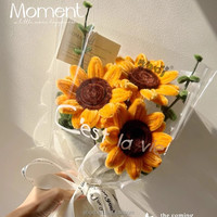 Élégant bouquet de tournesols faits main en fil de chenille, fleurs artificielles, cadeau pour Maman, anniversaire, amie, fête des Mères