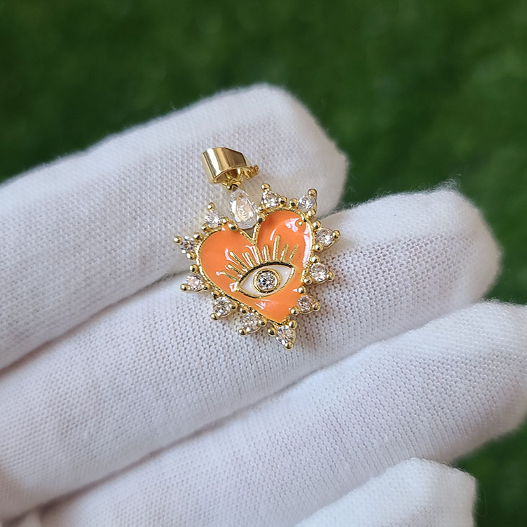 gold#1 heart/orange