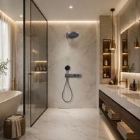 Conjunto de Ducha Termostática Empotrada con Grifo de Latón para Baño, Masaje Spa, Color Gris Acero
