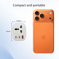 Extensor de Enchufe de Pared Global Personalizable con Adaptador de Enchufe Multiestándar USB C PD de 20 W para EE. UU., UE, Reino Unido y Australia, para Viajes y Hogar