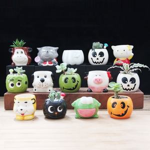 Pot de fleurs en céramique écologique <span class=keywords><strong>pour</strong></span> chat, <span class=keywords><strong>pour</strong></span> la décoration de la maison et du jardin, pot à succulentes en porcelaine <span class=keywords><strong>pour</strong></span> chat, vente en gros - Product Image 2