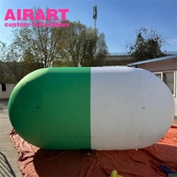 Modèle de capsule verte gonflable de décoration d'activité, ballon gonflable de capsule de pilule de la publicité de magasin de médecine