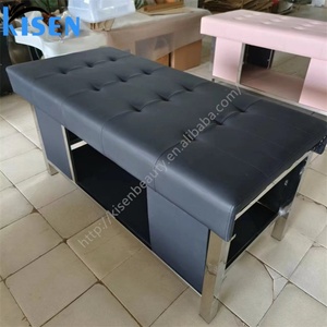 Table de massage Kisen rose, noire et blanche, lit de shampoing pour salon, utilisable avec un bassin de spa pour la tête, matelas réglable de haute qualité - Product Image 2