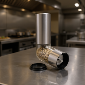Moulin à poivre argenté en acier inoxydable de qualité 304, facile à nettoyer, équipement de cuisine professionnel - Product Image 2
