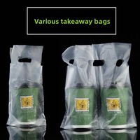 Sacs à emporter jetables transparents en PP double couche de 8 microns d'épaisseur, sur mesure, pour gobelets de thé au lait ; taille gobelet 1000 ml