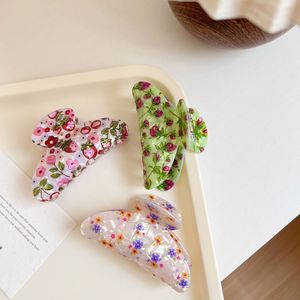 Pinces à cheveux en acrylique unisexe de style européen et américain avec imprimé floral 8x4cm, sublimation - Product Image 3