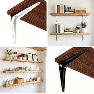 Support d'étagère flottant triangulaire personnalisé Support en L Étagère d'angle murale en métal Supports triangulaires pour panneaux <span class=keywords><strong>de</strong></span> <span class=keywords><strong>bois</strong></span> - Product Image 2