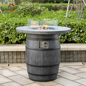 <span class=keywords><strong>Mesa</strong></span> de fuego de patio de estilo moderno, <span class=keywords><strong>mesa</strong></span> de barra de <span class=keywords><strong>barril</strong></span> de madera para calefacción al aire libre y decoración de jardín - Product Image 3