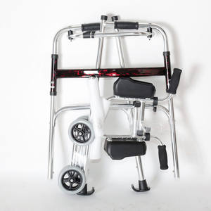 Andador plegable portátil de un solo botón y Andador de aleación de aluminio para discapacitados ayuda para caminar con <span class=keywords><strong>plataforma</strong></span> de antebrazo para discapacitados - Product Image 6