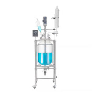 Tangki jaket Mixer kimia Lab pemanas elektrik, bejana tekanan reaktor 50 Liter <span class=keywords><strong>3.3</strong></span> kaca borosilikat otomatis untuk ganda - Product Image 3