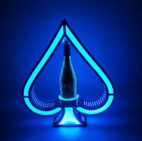 Support de bouteille LED en fer forgé en forme de pique, support à vin lumineux VIP, pour boîte de nuit, KTV, bar, rechargeable, RGB, accessoire de fête, LOGO personnalisé