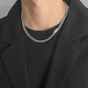 Collier chaîne cubaine |   Chaîne à maillons en acier inoxydable poli avec plaque gravée, extenseur réglable, bijoux unisexe - Product Image 3