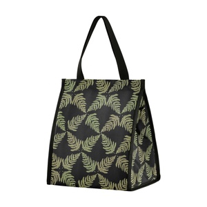 Custom Logo Work Office Reusable Food Delivery Portable Hawaii Fern Design Insulated Thermal Lunch Cooler Bag with Velcro - Product Image 1