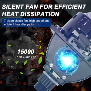 Phare de projecteur Bi <span class=keywords><strong>LED</strong></span> à double lentille laser T1W 55W 6500K Garantie Lentille 3 pouces Ampoule <span class=keywords><strong>LED</strong></span> H7 9-16V - Product Image 3