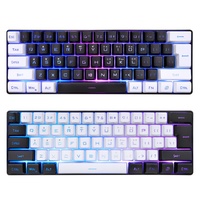 Clavier de jeu filaire USB Type-C HYT, rétroéclairage RGB, 61 touches, mini design, Plug & Play, étanche, touches multimédias, repose-poignets