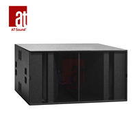 Système de sonorisation passif At Sound 2400W haute puissance 4 ohms avec double haut-parleur de basses de 18 pouces, enceinte en contreplaqué pour spectacles sur scène, événements en extérieur/intérieur