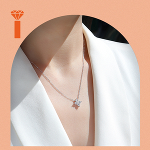 Collana con Ciondolo a Quadrifoglio in Moissanite, Design Trendy ed Estetico, <span class=keywords><strong>Argento</strong></span> <span class=keywords><strong>925</strong></span> N13597 con Certificato GRA, Placcato in Rodio, Collana Statement per Donna - Product Image 6