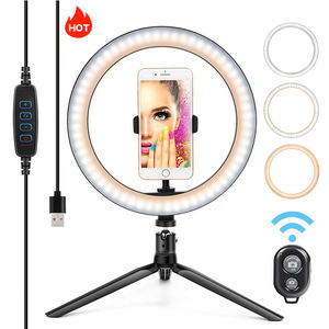 Бестселлер 10 дюймов сотовый телефон Светодиодная лампа камерная селфи Ringlight держатель заполнить кольцо света с штатив-Трипод стойка для красоты - Product Image 1