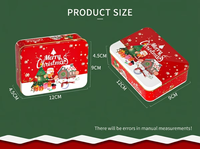 Boîte en fer blanc robuste pour biscuits de Noël, motifs de dessins animés variés, vente en gros, articles en stock, boîte de rangement pour biscuits, pack cadeau de fêtes