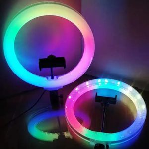 Anneau lumineux pour téléphone 3D-26 26 cm 3D en cristal pour photographie vidéo 10 pouces, anneau lumineux pour <span class=keywords><strong>selfie</strong></span> RGB, kit d'éclairage RGB pour diffusion en direct - Product Image 1