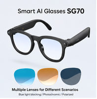Lunettes Intelligentes SG70 – Traducteur 6.0, Interphone, Audio Open-Ear, Contrôle Tactile, ABS+PC, Type-C