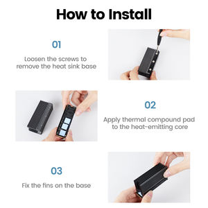 مشتت حراري من الألومنيوم عالي التحمل من JEYI OEM مع زعانف تبريد سلبية لـ <span class=keywords><strong>M</strong></span>.2 2280 SSD معتمد من FCC وCE وROHS للاستخدام في أجهزة الكمبيوتر المحمولة/المكتبية - Product Image 6