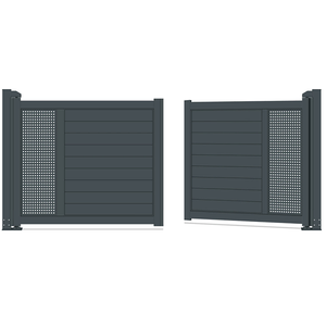 Porte de jardin en <span class=keywords><strong>aluminium</strong></span> électrique contemporaine-Entrée de sécurité motorisée avec fonction de verrouillage automatique - Product Image 3