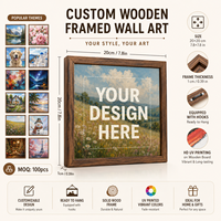 Decoración de Pared Móvil de Madera Estilo Art Deco para Navidad o Bodas, Decoraciones de Pared Enmarcadas Hechas a Mano con Materiales Ecológicos, Cuadrado Marrón de 20x20cm