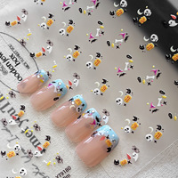 Autocollants d'ongles 5D d'horreur TSZS Halloween, motifs gothiques, yeux sanglants, lèvres, fantômes, empreintes de mains, non toxiques, fournitures de salon DIY