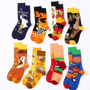 <span class=keywords><strong>Chaussettes</strong></span> amusantes originales avec motif de frites, de hamburger et de bière en coton, vente en gros de <span class=keywords><strong>chaussettes</strong></span> pour hommes - Product Image 3