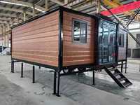 Maison préfabriquée modulaire extensible à double aile en panneaux sandwich d'acier pour le logement ou le bureau sur site éloigné