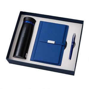 2025 Luxury PU <b>Leather</b> A5 Size Hardcover Thermal Binding Custom <b>Diary</b> with Pen & Car Key Holder Gift Set - Product Image 1