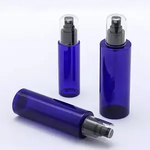 100mL 200ml 250ml Botella de rociador de niebla cosmética azul recargable de plástico para mascotas