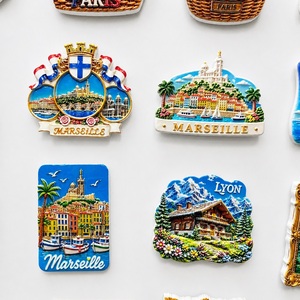 Aimants de réfrigérateur en résine 3D en gros, souvenirs de voyage français, motifs de monuments de Paris, <span class=keywords><strong>Marseille</strong></span>, Provence pour les boutiques de cadeaux et l'affichage en magasin. - Product Image 2