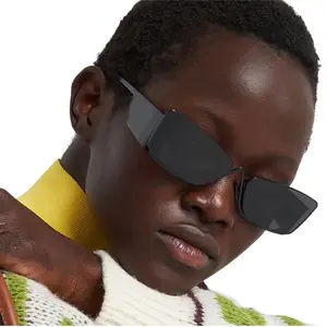 2023 оптовая продажа, мужские и женские солнцезащитные очки с логотипом на заказ, УНИКАЛЬНЫЕ Солнцезащитные очки UV400 в металлической оправе, квадратные солнцезащитные очки Y2K