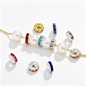 Anillos espaciadores de diamantes de imitación de Nantong, pequeñas cuentas chapadas en aleación para la fabricación de joyas DIY, pulseras, collares y accesorios. - Product Image 5
