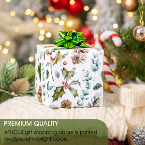 Christmas <b>Pattern</b> Gift Wrapping <b>Paper</b> Double-Sided Art <b>Paper</b> for Holiday Packaging Eco-Friendly Roll - Product Image 2