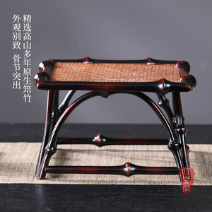 Bamboo Flower Stand Square Handmade Qiong Bamboo Tea Room Decor Living Room Use - Product Image 2