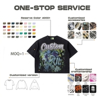 T-shirt en tricot vintage délavé pour homme, logo personnalisé, effet vieilli, 100 % coton épais, unisexe, coupe oversize, MOQ 1