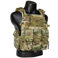 Gilet tactique porte-plaques en sangle de nylon 1000D avec système MOLLE, à libération rapide, pochette pour armure et pochette pour chargeur