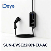 Chargeur intelligent pour véhicules électriques Deye SUN-EVSE22K01-EU-AC avec communication sans fil LoRa, recharge solaire automatique pour véhicules électriques, compatible avec l'onduleur solaire hybride Deye