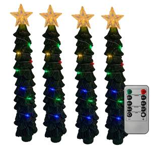 Bougies à LED pour sapin <span class=keywords><strong>de</strong></span> Noël 3D avec étoile flammée, 4 pièces, sans flamme, avec télécommande, pour décoration <span class=keywords><strong>de</strong></span> Noël - Product Image 1
