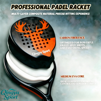 Raquettes de padel QINGYU SPORT personnalisées, professionnelles, haut de gamme, en fibre de carbone 18K, OEM, Paletas Pelotas Polyester en stock, raquette de padel