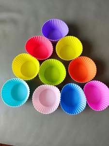 แม่พิมพ์เค้กแบบซิลิโคนนำกลับมาใช้ใหม่ได้, ถ้วยอบซิลิโคน, แผ่นรองมัฟฟิน, อุปกรณ์ทำเค้ก, ปลอดสาร BPA - Product Image 2