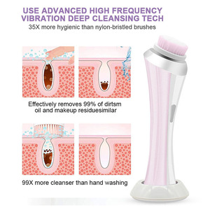 Multifuncional 4 en 1 Cepillo de limpieza <span class=keywords><strong>facial</strong></span> sónico recargable portátil <span class=keywords><strong>Limpiador</strong></span> <span class=keywords><strong>facial</strong></span> <span class=keywords><strong>exfoliante</strong></span> vibratorio impermeable de 2 velocidades - Product Image 4