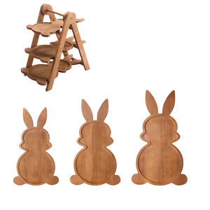 Estante de madera Mu Bei de tres niveles para servir aperitivos en fiestas de té, para el hogar u oficina, ideal como regalo. - Product Image 5