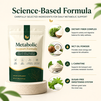 Poudre de soutien métabolique avec fibres, huile MCT et L-Carnitine – Complément alimentaire quotidien pour la satiété, l'énergie et un métabolisme sain des graisses