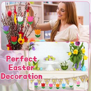 24 Pezzi di Ornamenti in Feltro a Forma di Tulipano Primaverile per Decorazioni Floreali <span class=keywords><strong>da</strong></span> Appendere all'Albero, Mini Ornamenti Floreali per Feste, Decorazioni Murali per la <span class=keywords><strong>Casa</strong></span> - Product Image 5